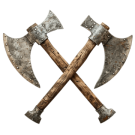 two axes on a white background