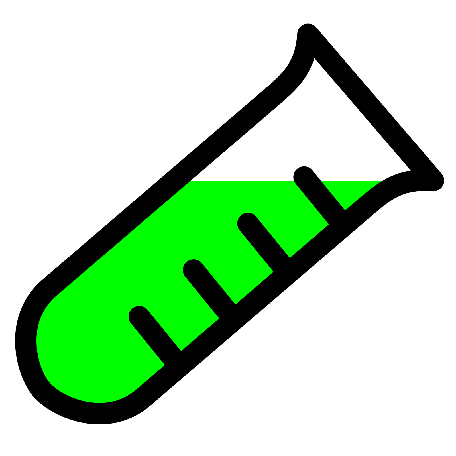 a green tube with a white background