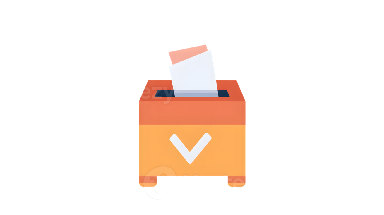 a ballot box with a voting paper in it