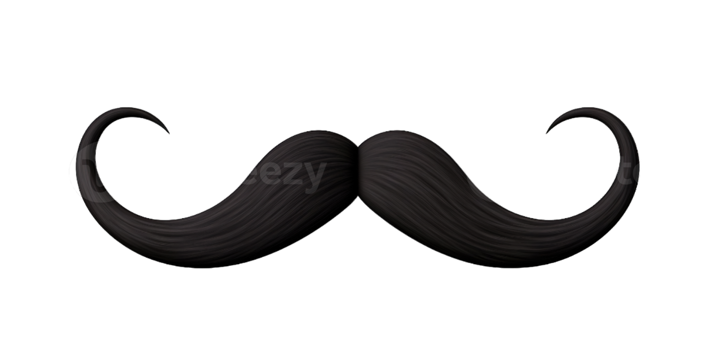 a black mustache on a white background