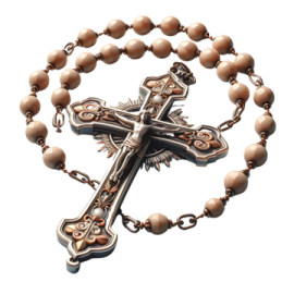 a rosary with a cross on it