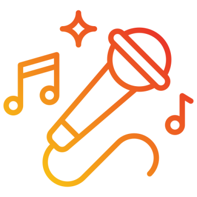 a microphone with music notes on it