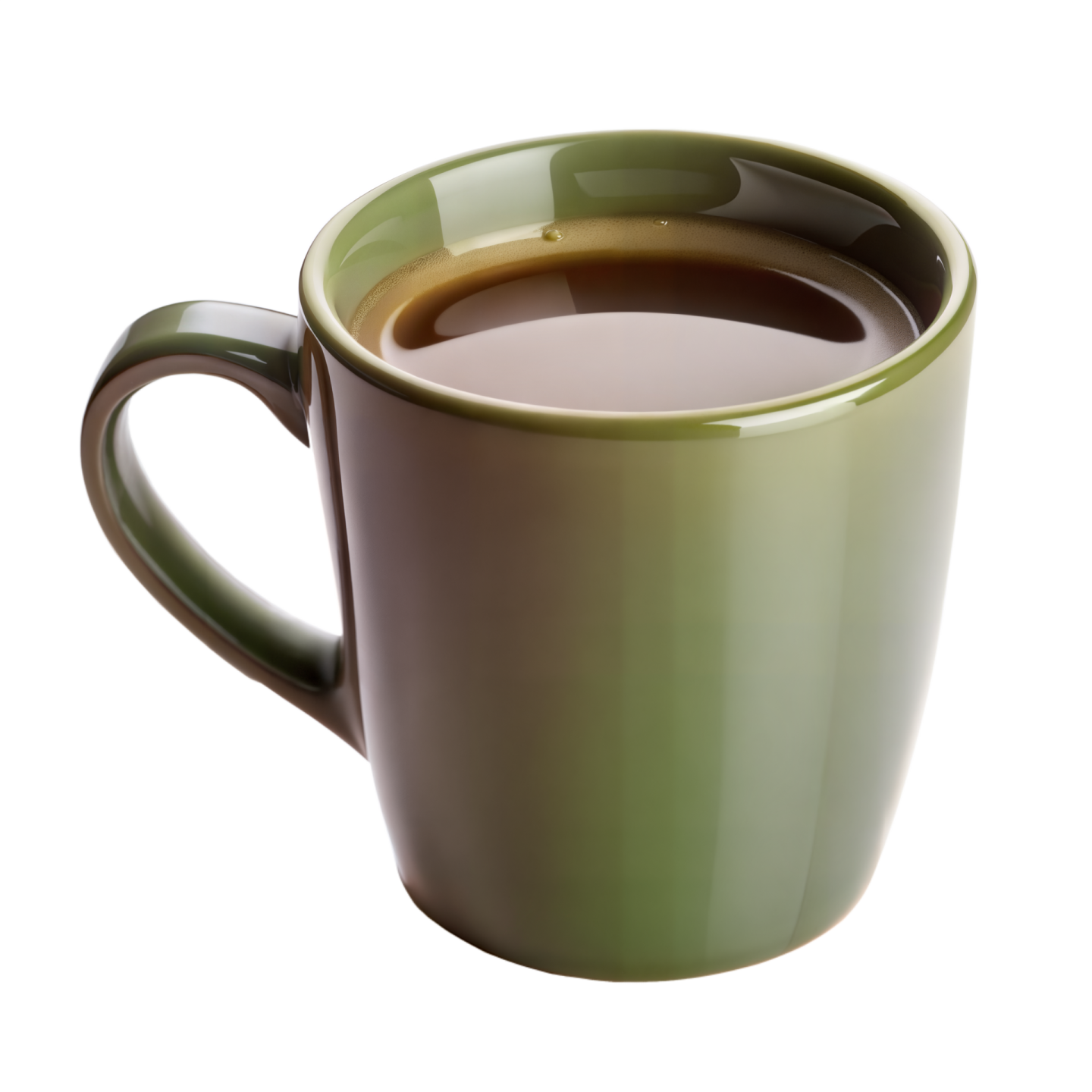 a cup of coffee on a white background