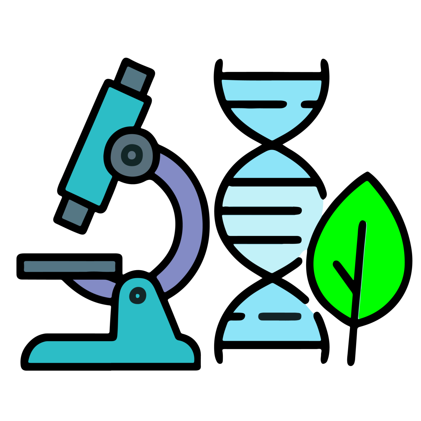 an image of a microscope and a plant
