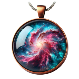 An image of a nebula glass pendant
