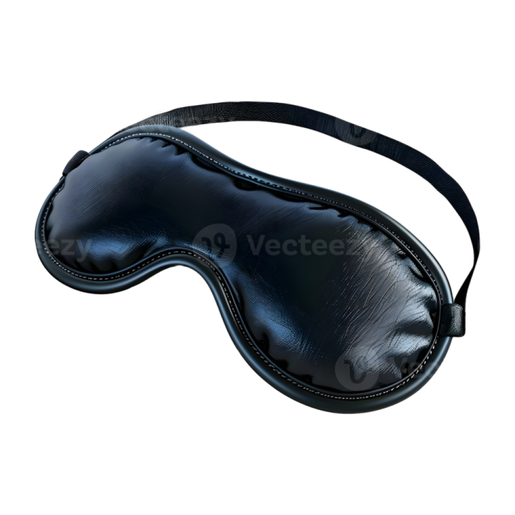 a black eye mask on a white background