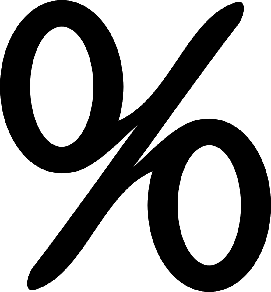 a black and white percentage symbol