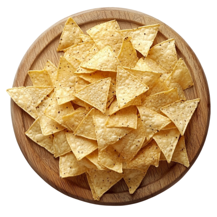a wooden bowl filled with chips