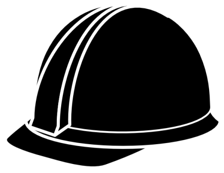 a black and white hard hat