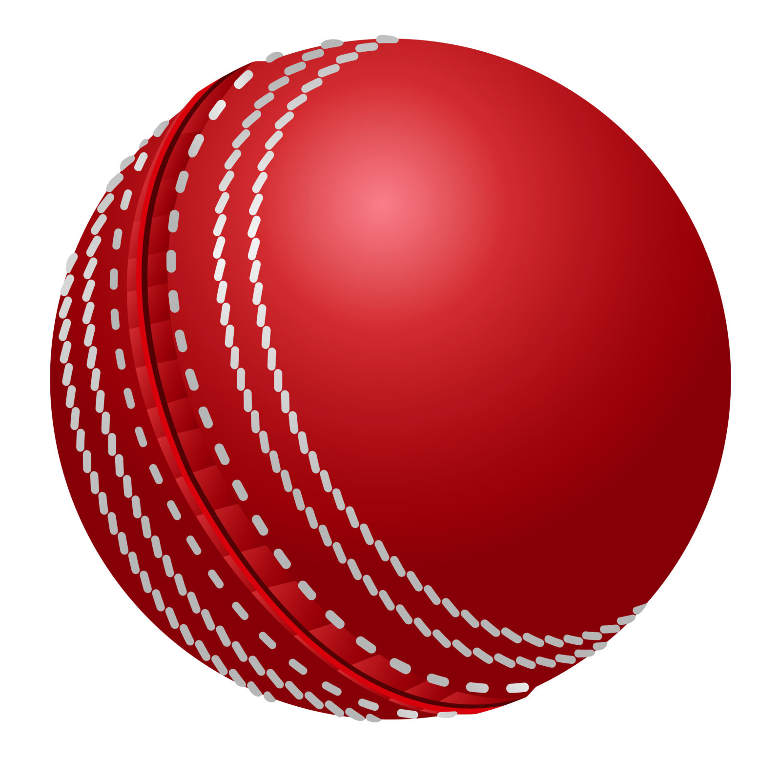 a red cricket ball on a white background