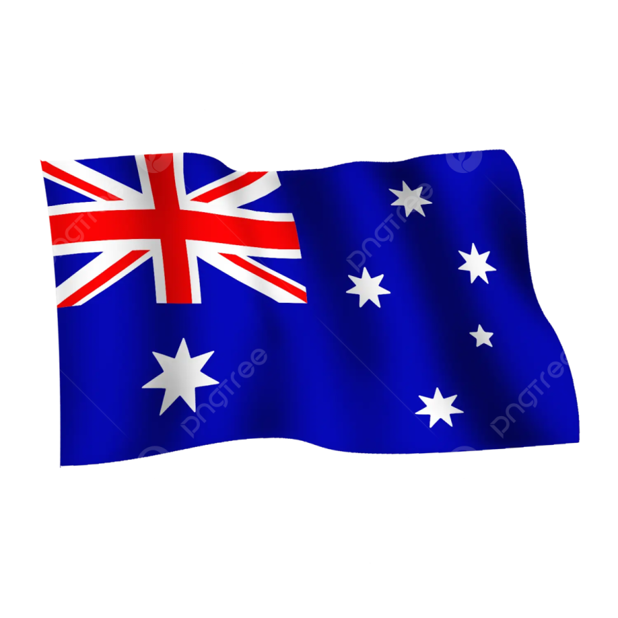 an australian flag on a white background
