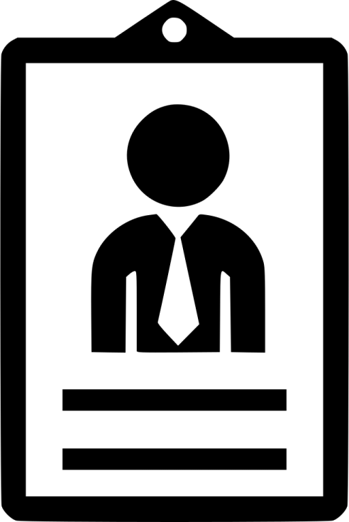 a black and white icon of a man in a tie