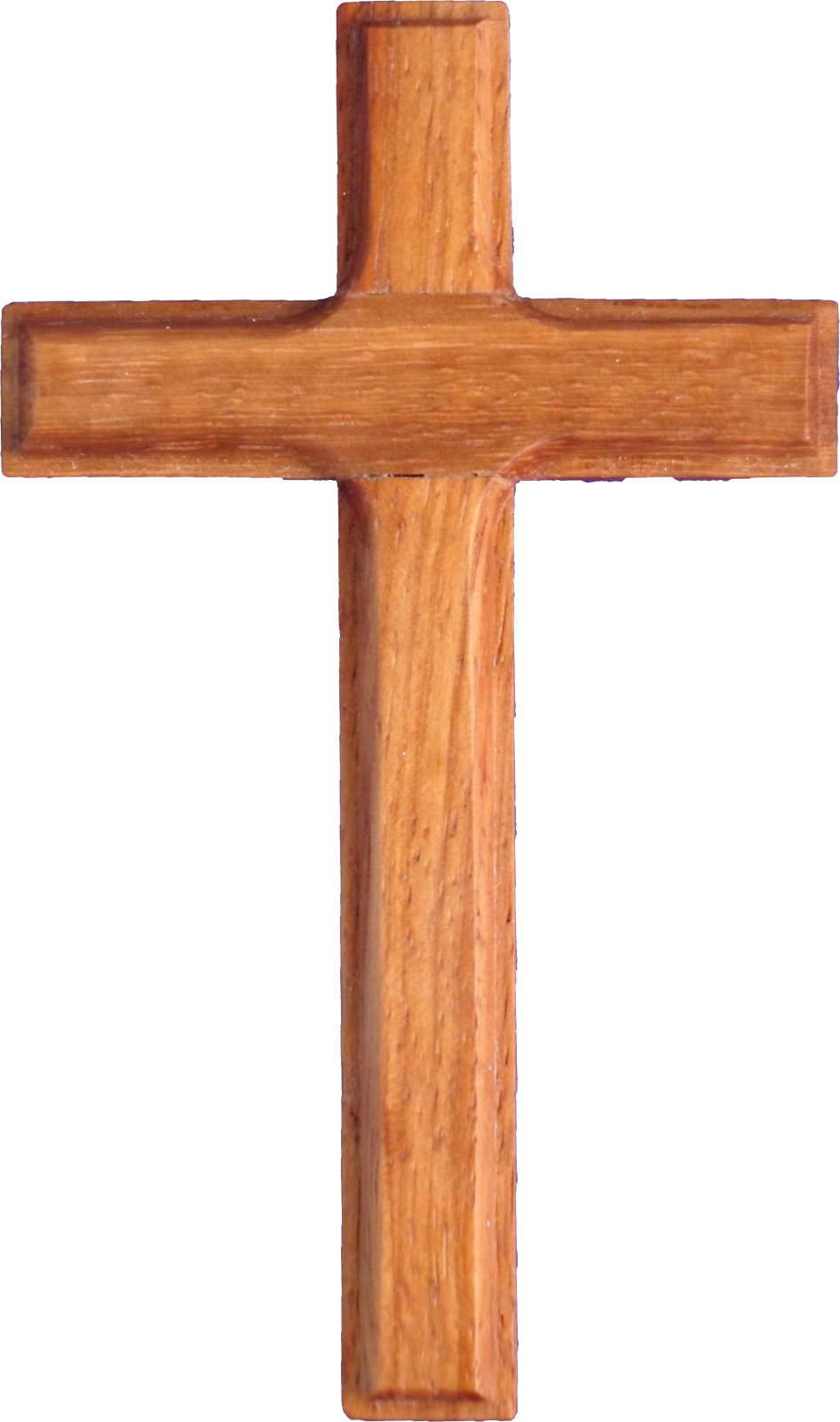 a wooden cross on a white background