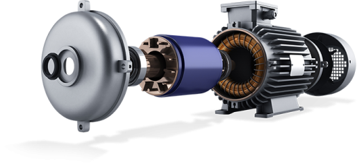 a close up view of an electric motor