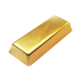 a gold bar on white background