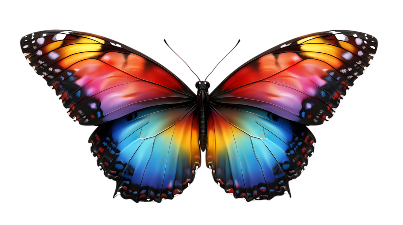 a colorful butterfly on a white background