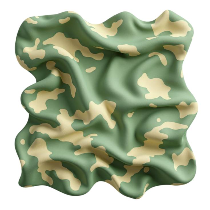 a green and white camouflage fabric