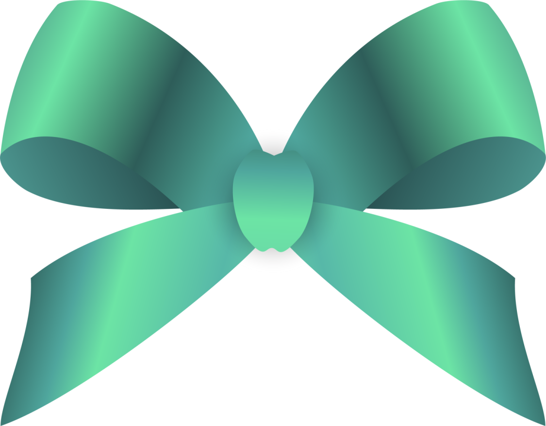 a green bow on a white background