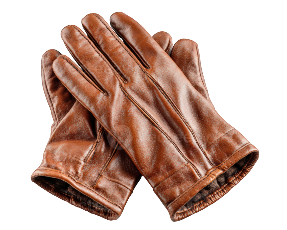 a pair of brown leather gloves