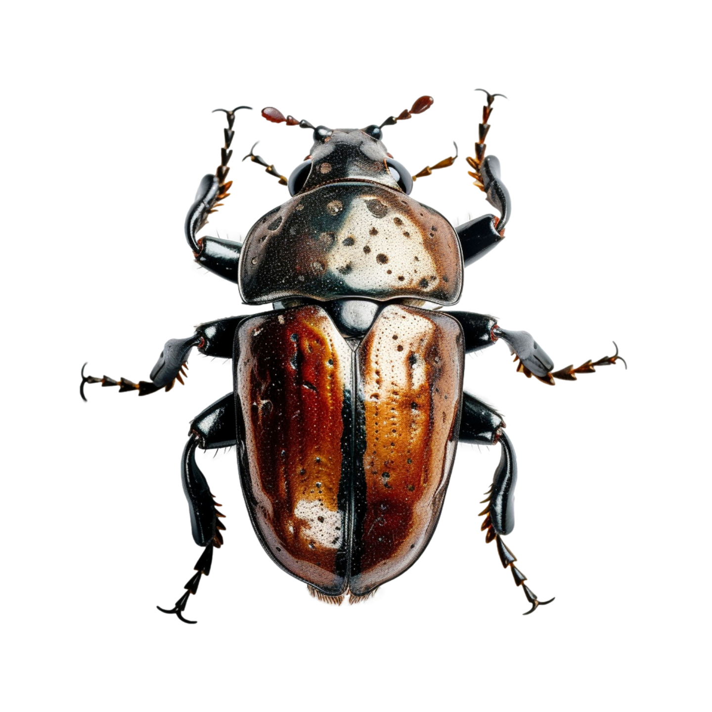 a beetle on a white background