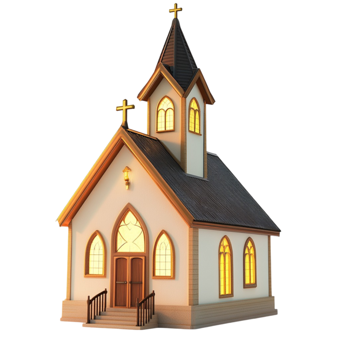 a small church on a white background