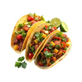 two tacoa tacosas on a white background