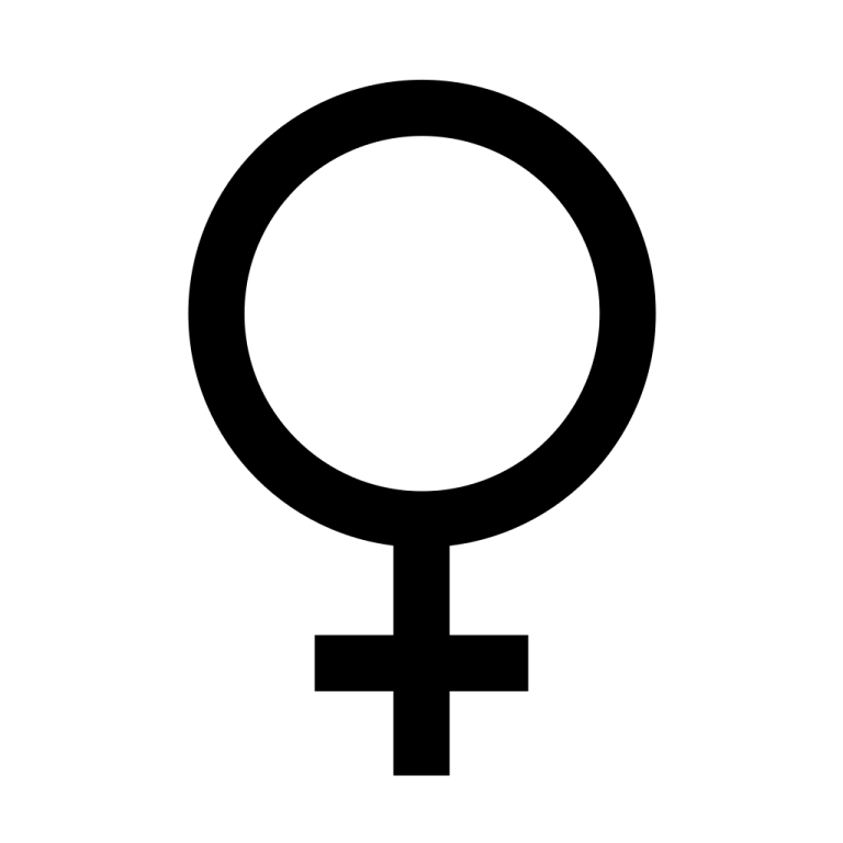 a female symbol on a white background