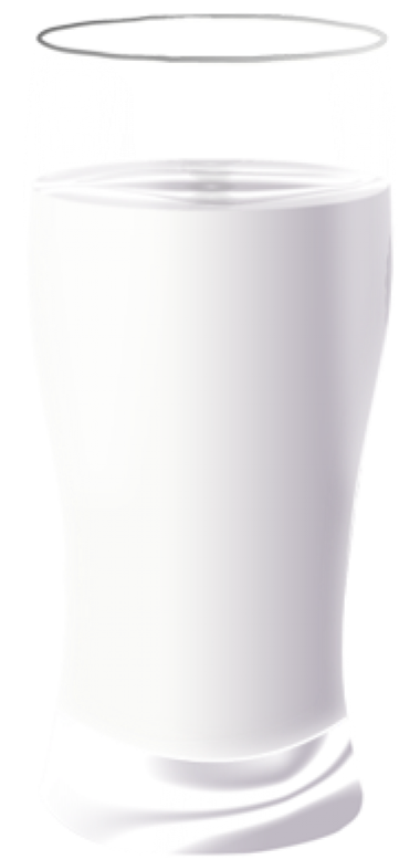 a glass of milk on a white background