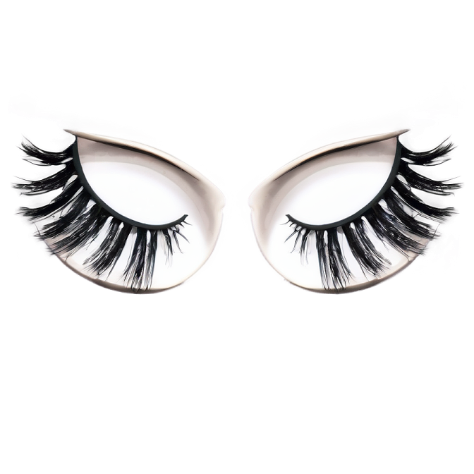 a pair of eyelashes on a white background