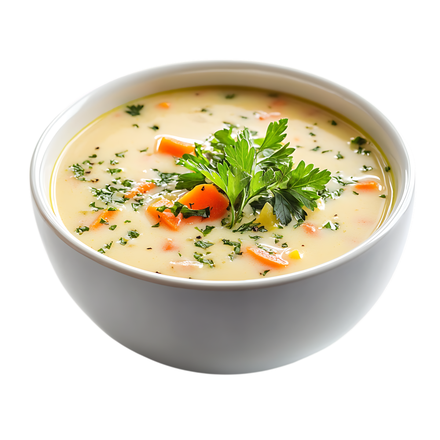 a white bowl filled with soup and vegetables