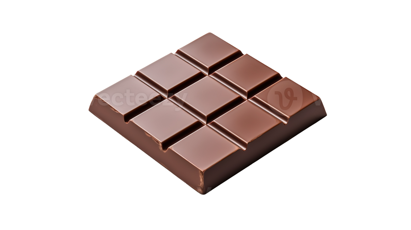 a chocolate bar on a white background