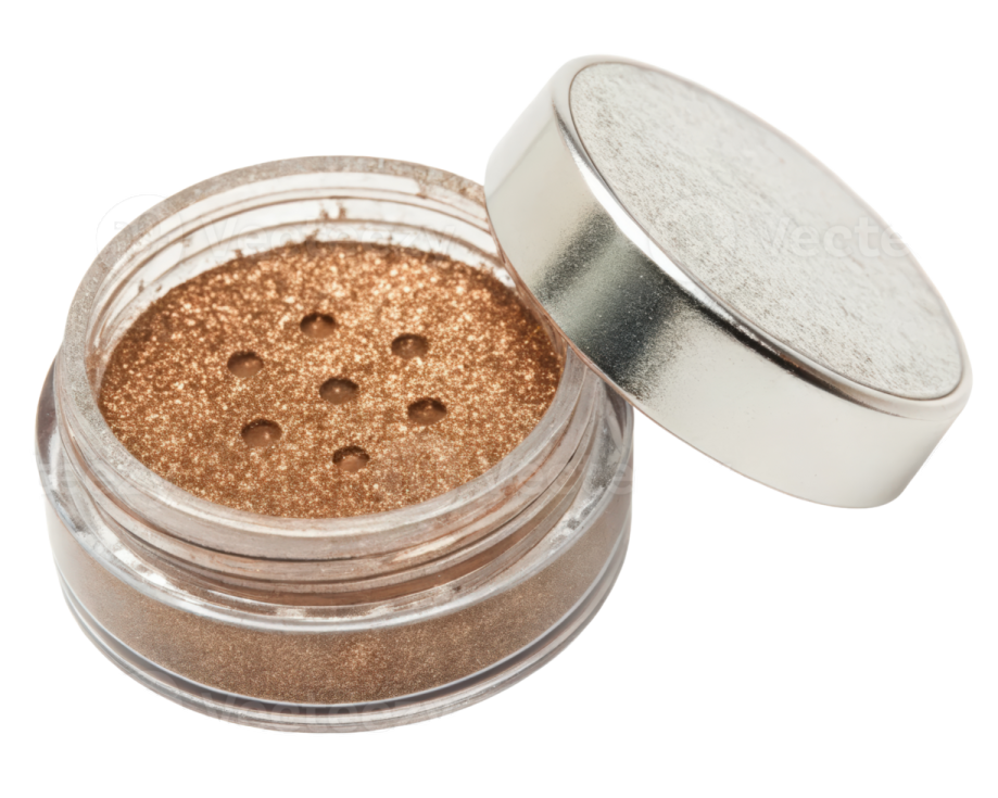 a close up of a jar of gold glitter
