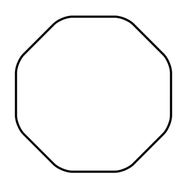 a hexagon with a white background
