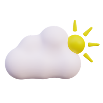 a white cloud with a yellow sun on top
