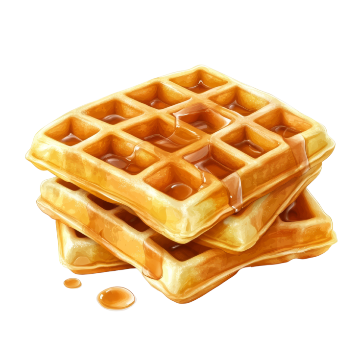 a stack of was with syrup on top