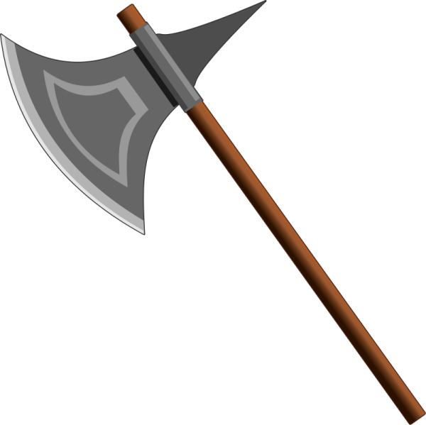 an axe on a white background