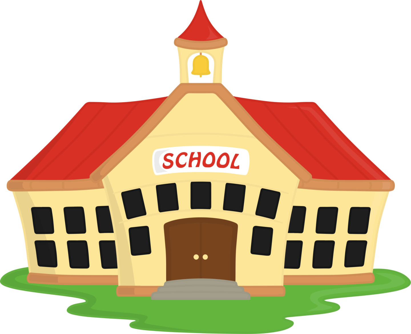 a school building with the word school on it