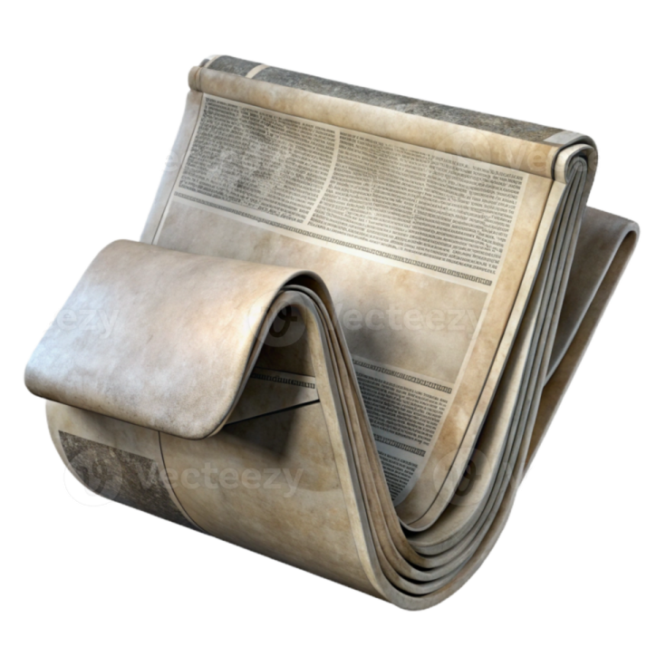 an old newspaper on a white background