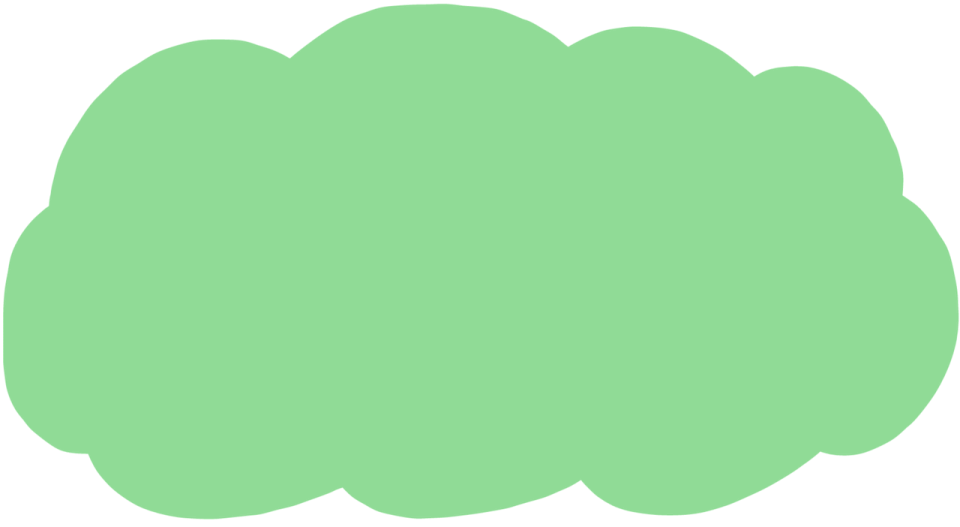 a green cloud on a white background