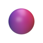 a purple ball on a white background