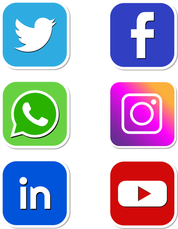 a set of social icons