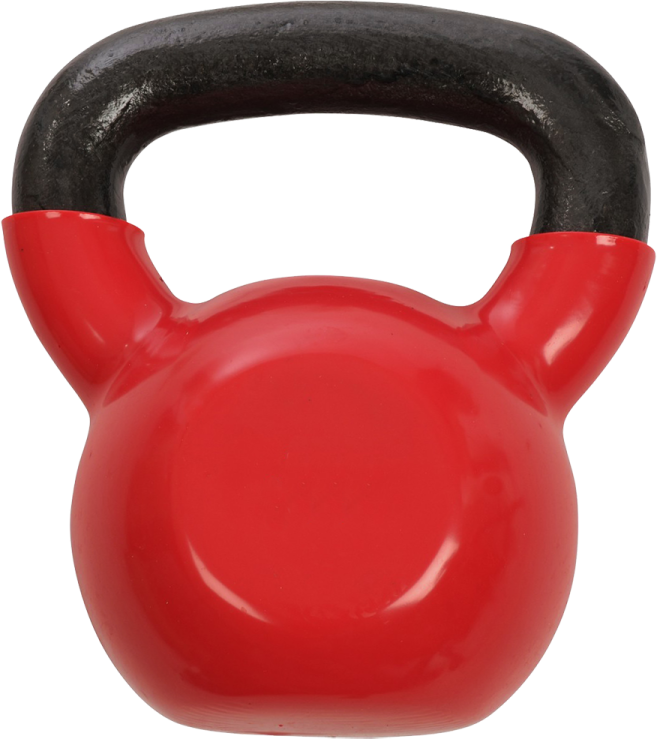 a red kettle on a white background