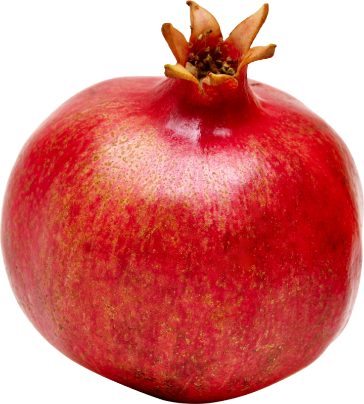 a red pome on a white background