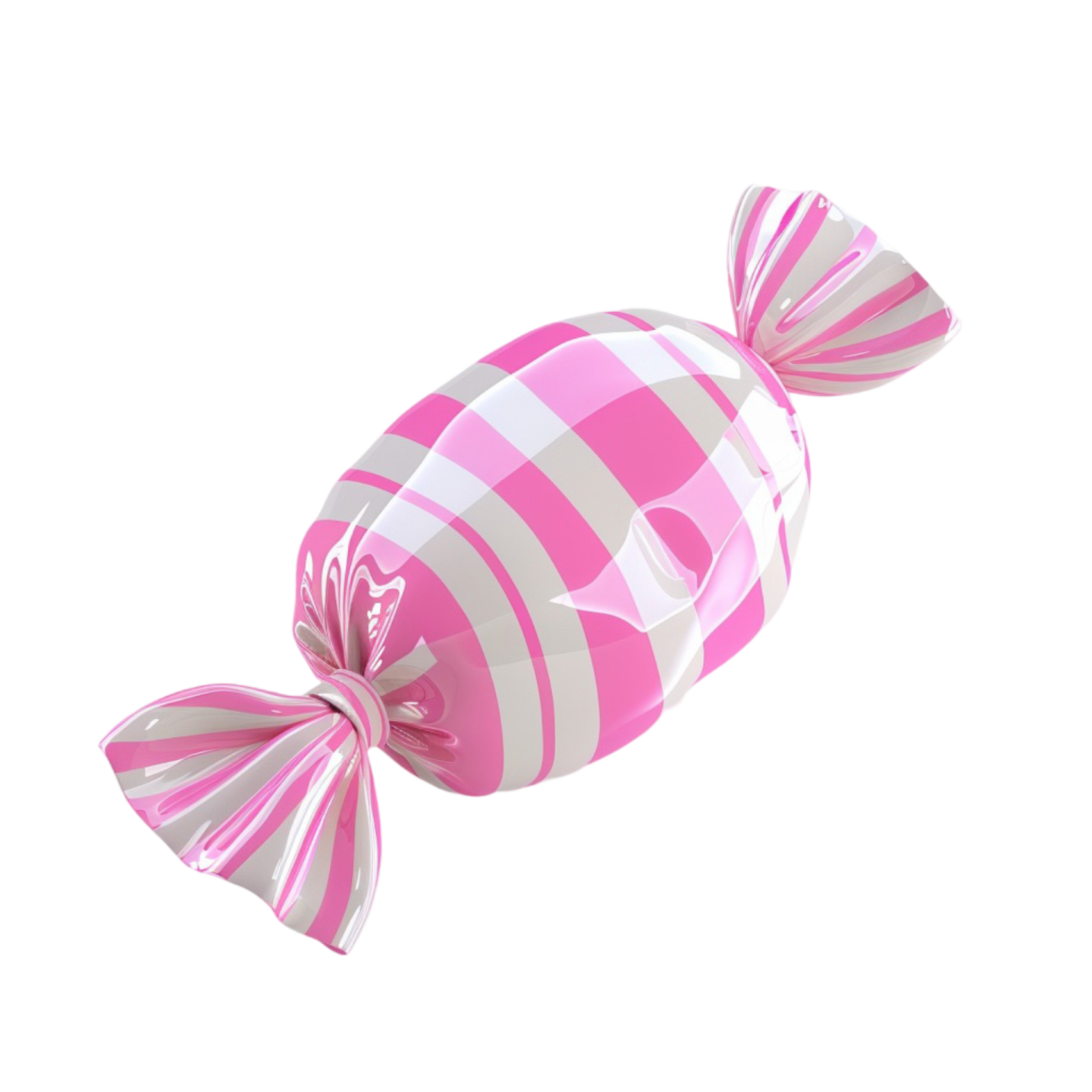 a pink and white striped bow on a white background