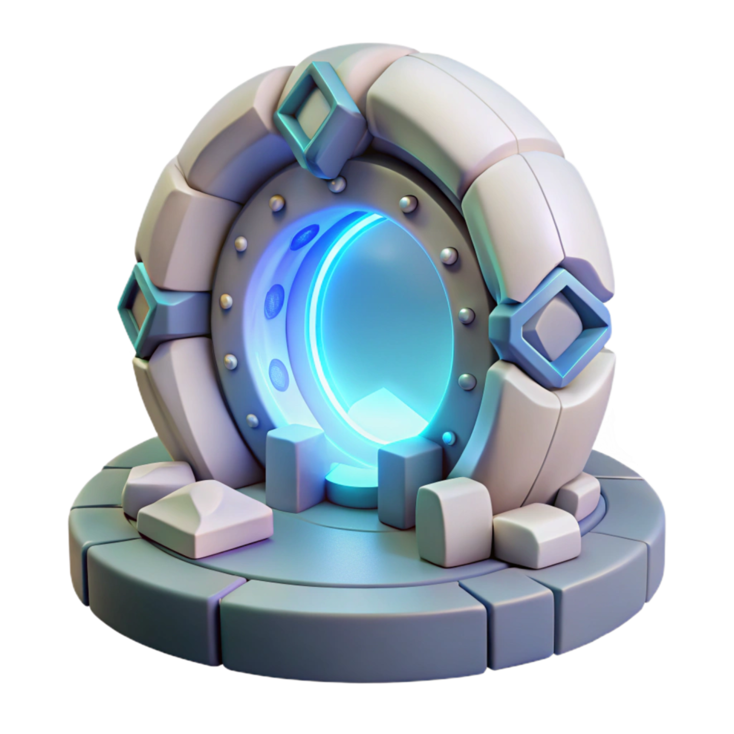 an image of a portal with blue light