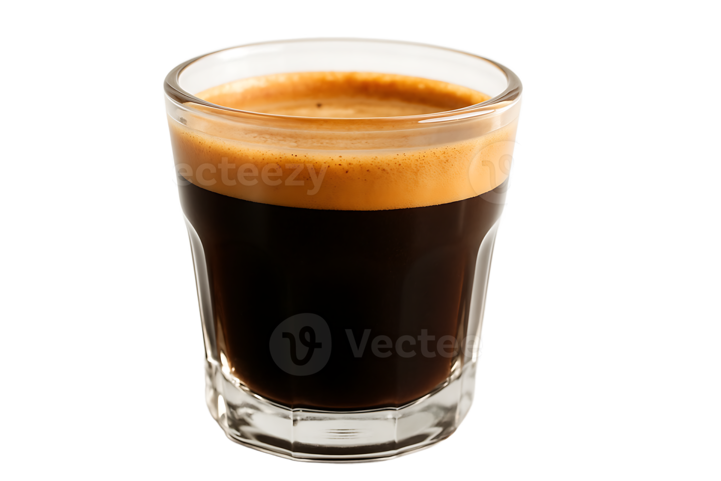 a glass of coffee on a white background