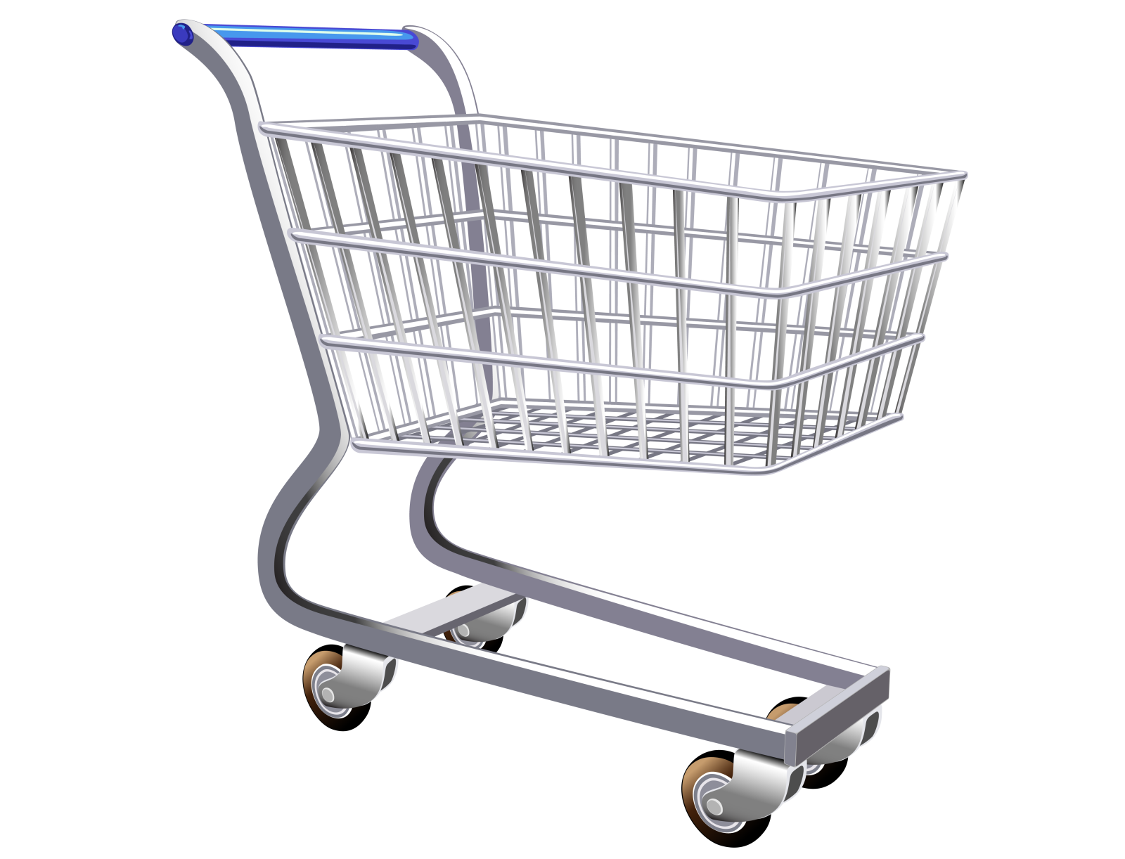 a shopping cart on a white background