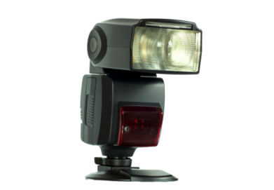 a flash light on a white background