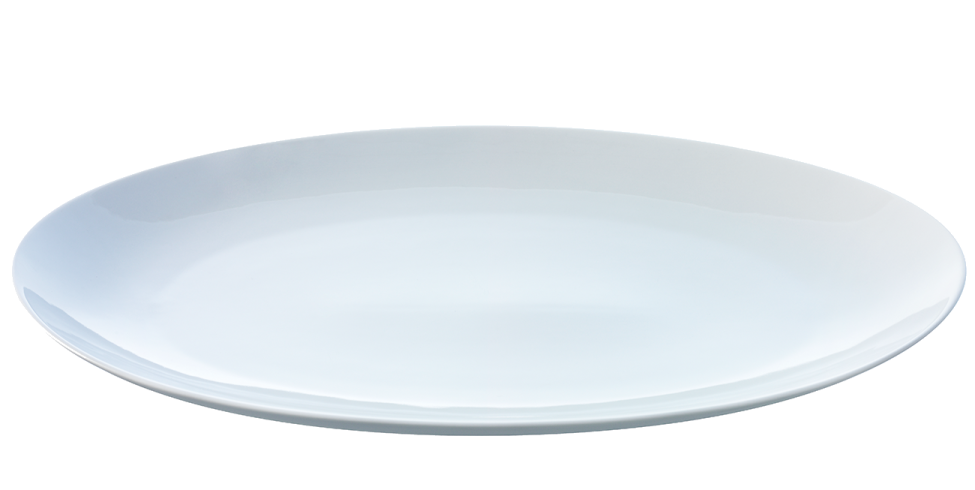 an empty white plate on a white background
