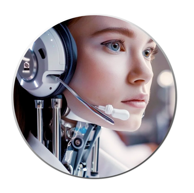 a woman wearing a headset